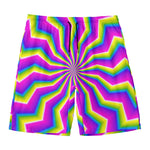 Green Dizzy Moving Optical Illusion Men's Swim Trunks