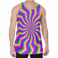 Green Dizzy Moving Optical Illusion Men's Velvet Tank Top