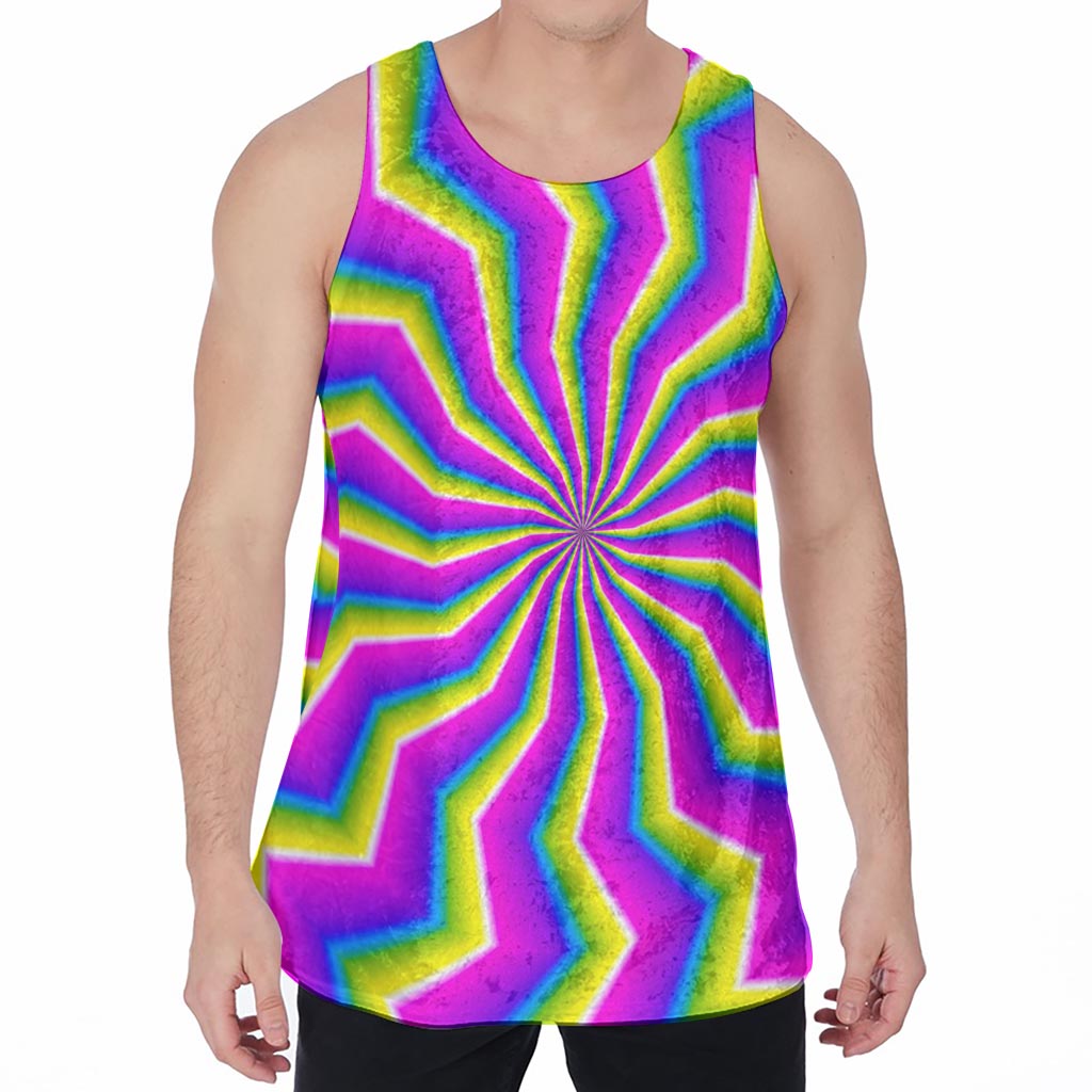 Green Dizzy Moving Optical Illusion Men's Velvet Tank Top