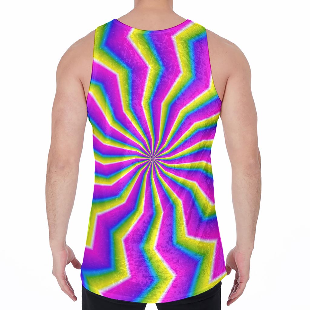 Green Dizzy Moving Optical Illusion Men's Velvet Tank Top