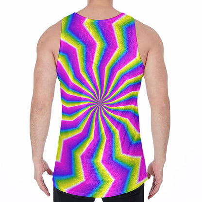 Green Dizzy Moving Optical Illusion Men's Velvet Tank Top