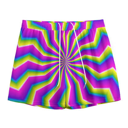 Green Dizzy Moving Optical Illusion Mesh Shorts