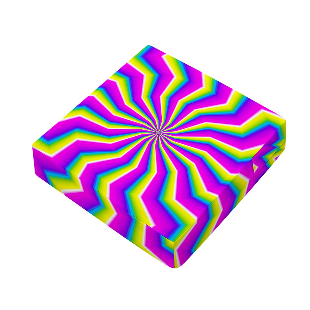 Green Dizzy Moving Optical Illusion Outdoor Seat Cushion Cover