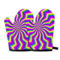 Green Dizzy Moving Optical Illusion Oven Mitts