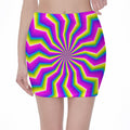 Green Dizzy Moving Optical Illusion Pencil Mini Skirt