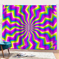 Green Dizzy Moving Optical Illusion Pencil Pleat Curtains