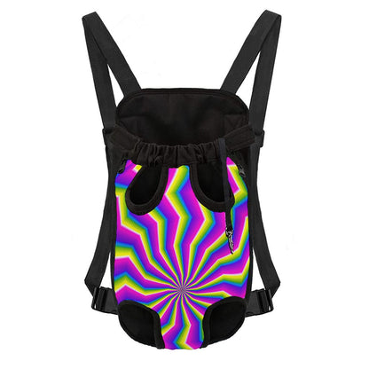 Green Dizzy Moving Optical Illusion Pet Carrier Backpack