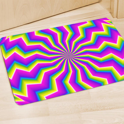 Green Dizzy Moving Optical Illusion Polyester Doormat