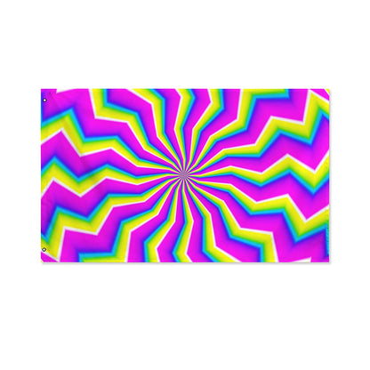 Green Dizzy Moving Optical Illusion Polyester Flag