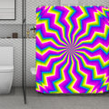 Green Dizzy Moving Optical Illusion Polyester Shower Curtain