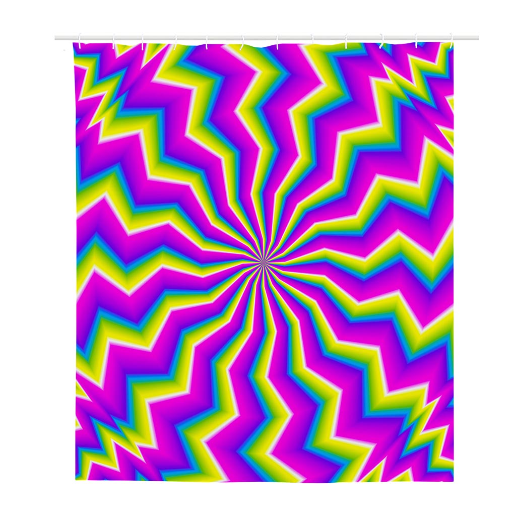 Green Dizzy Moving Optical Illusion Polyester Shower Curtain