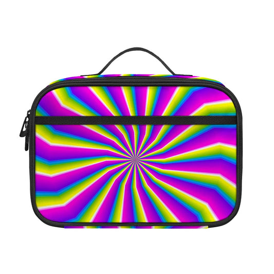 Green Dizzy Moving Optical Illusion Portable Lunch Bag