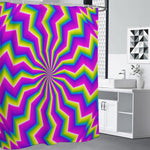Green Dizzy Moving Optical Illusion Premium Shower Curtain