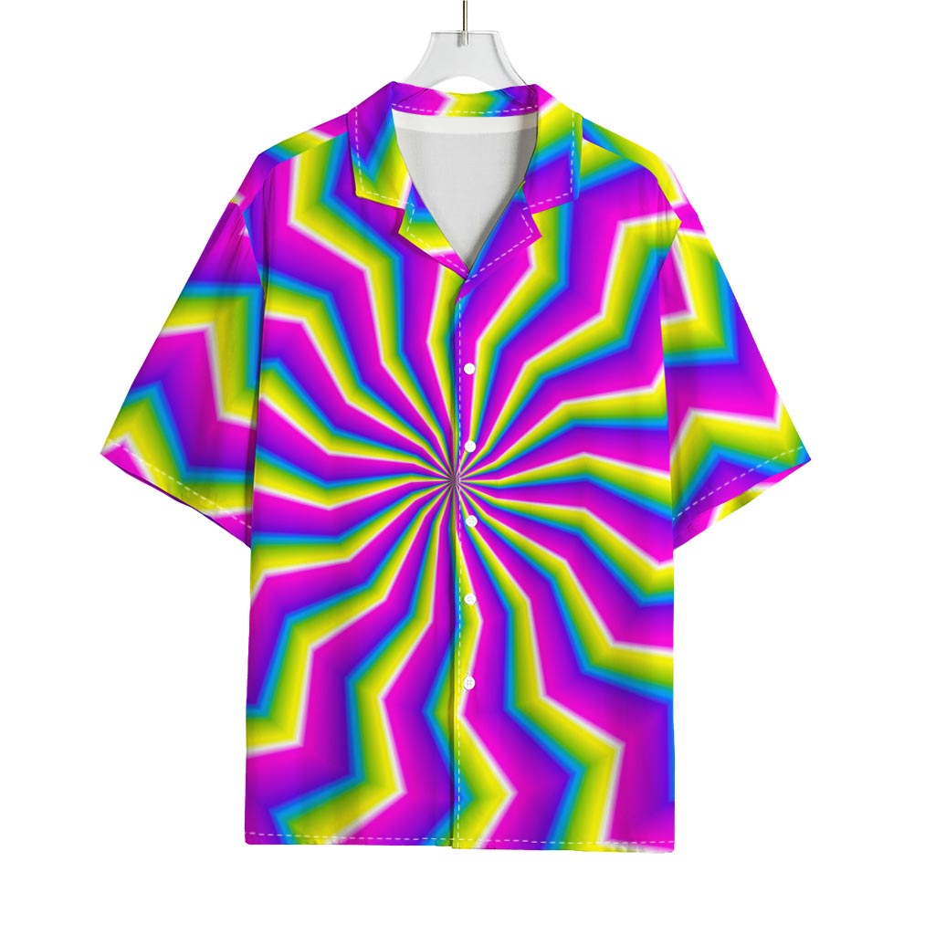 Green Dizzy Moving Optical Illusion Rayon Hawaiian Shirt