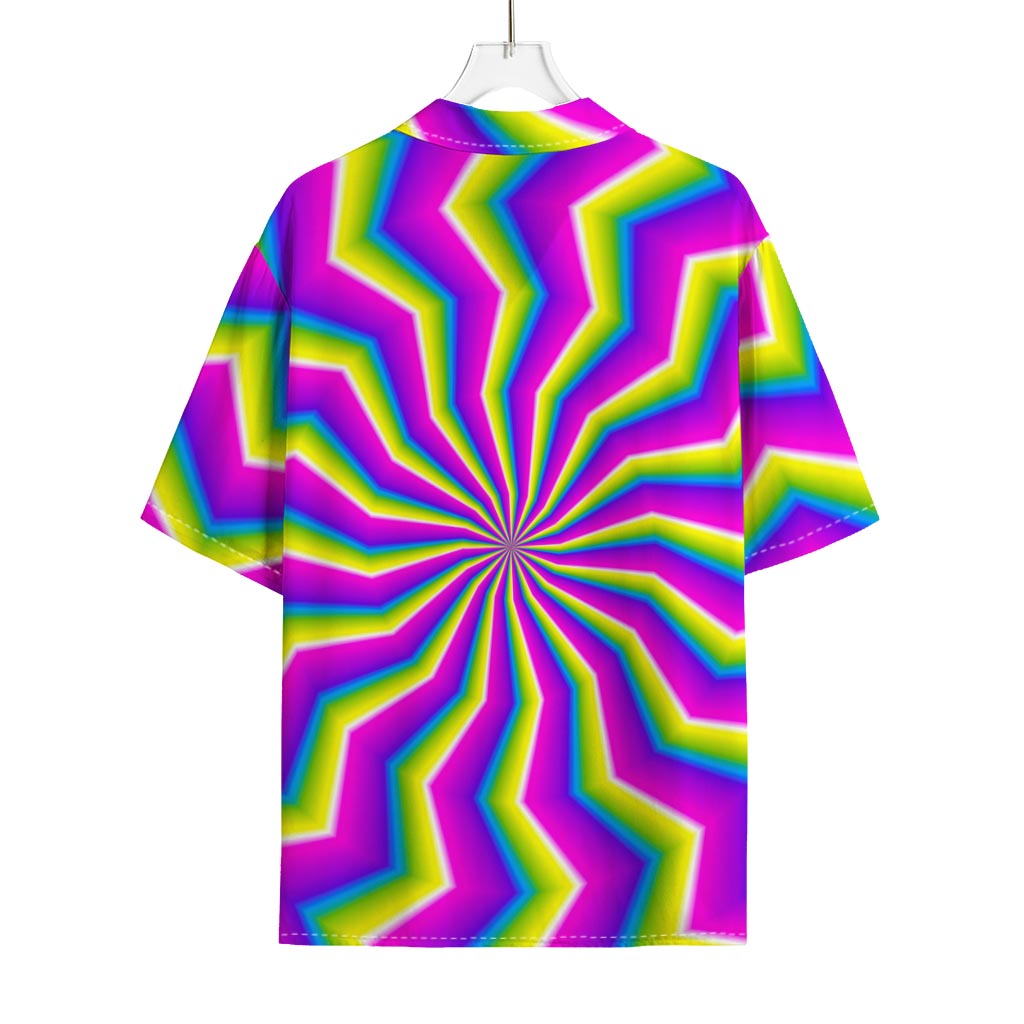 Green Dizzy Moving Optical Illusion Rayon Hawaiian Shirt