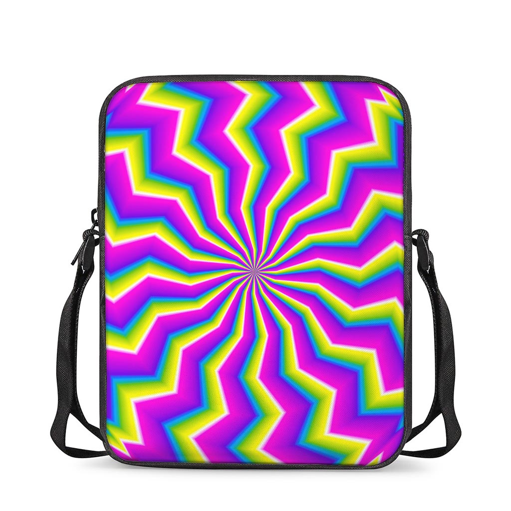 Green Dizzy Moving Optical Illusion Rectangular Crossbody Bag