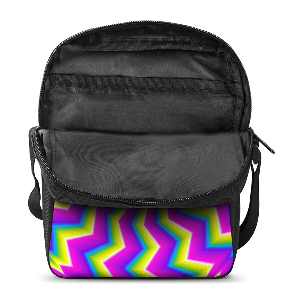Green Dizzy Moving Optical Illusion Rectangular Crossbody Bag