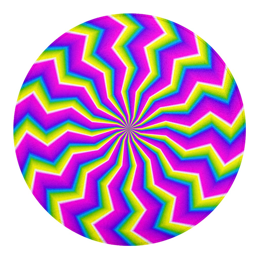 Green Dizzy Moving Optical Illusion Round Blanket