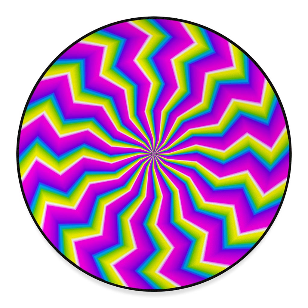 Green Dizzy Moving Optical Illusion Round Floor Mat