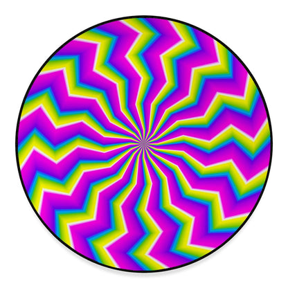 Green Dizzy Moving Optical Illusion Round Floor Mat