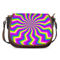 Green Dizzy Moving Optical Illusion Saddle Bag