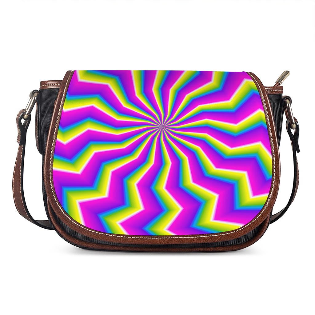 Green Dizzy Moving Optical Illusion Saddle Bag