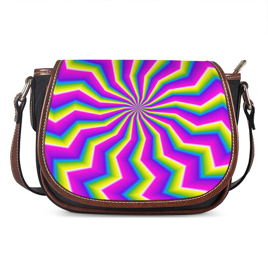 Green Dizzy Moving Optical Illusion Saddle Bag