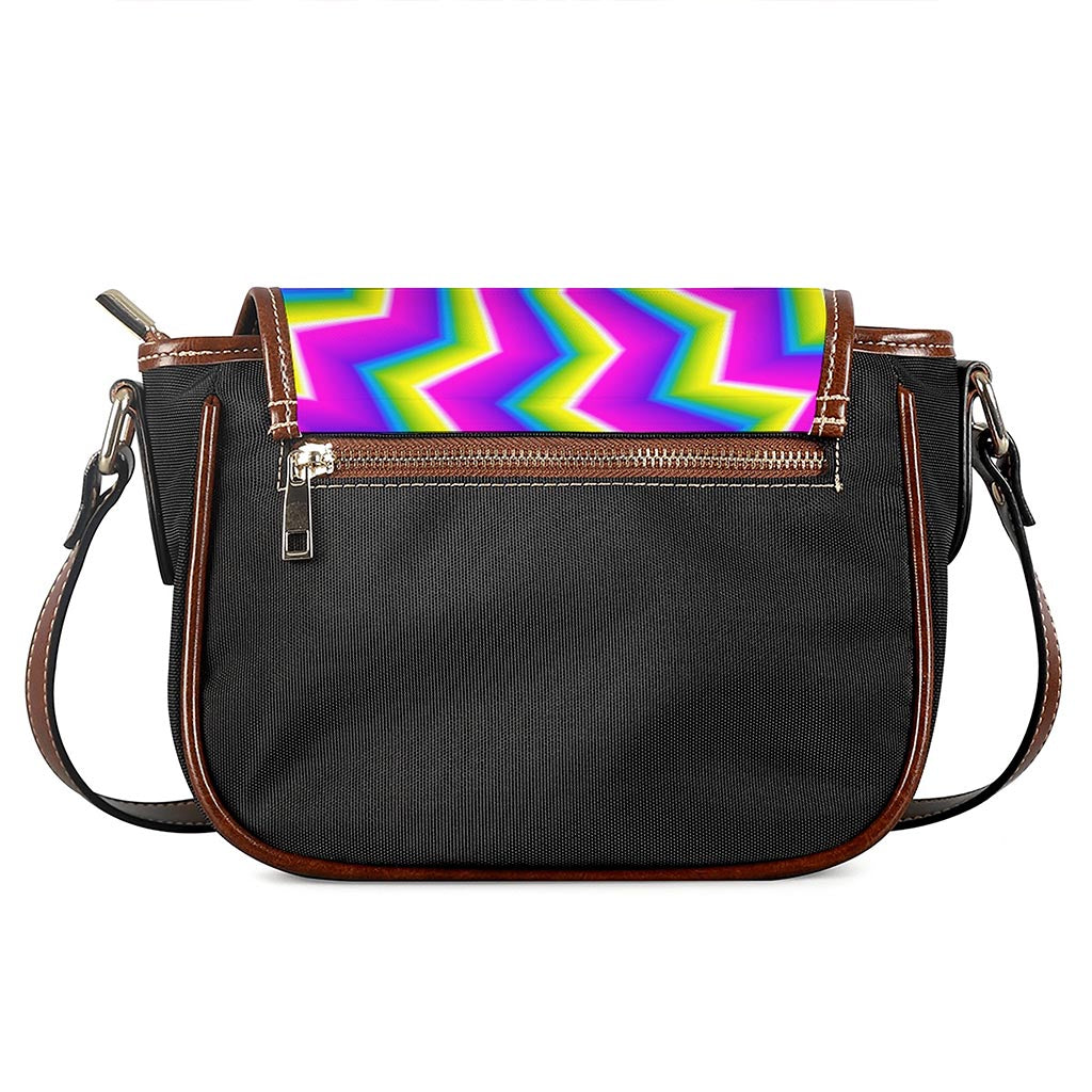 Green Dizzy Moving Optical Illusion Saddle Bag