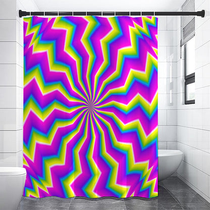 Green Dizzy Moving Optical Illusion Shower Curtain