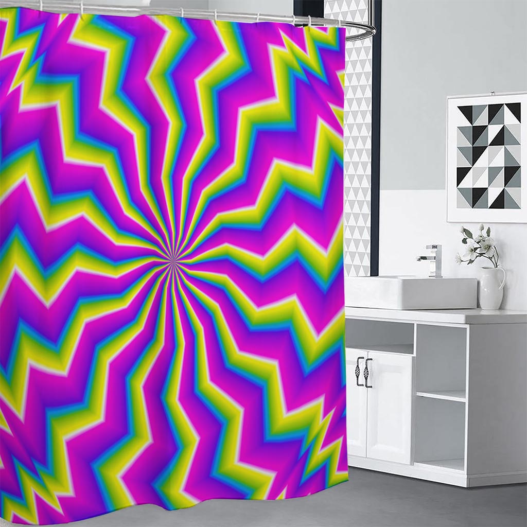 Green Dizzy Moving Optical Illusion Shower Curtain