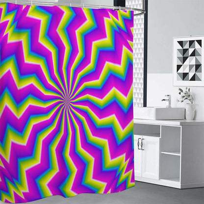 Green Dizzy Moving Optical Illusion Shower Curtain