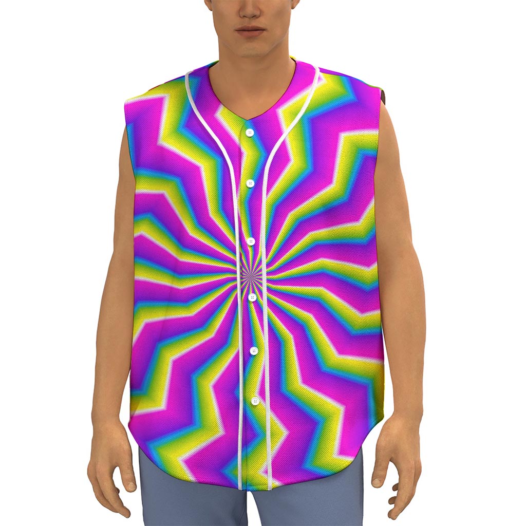 Green Dizzy Moving Optical Illusion Sleeveless Baseball Jersey