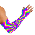 Green Dizzy Moving Optical Illusion Sun Protection Arm Sleeves