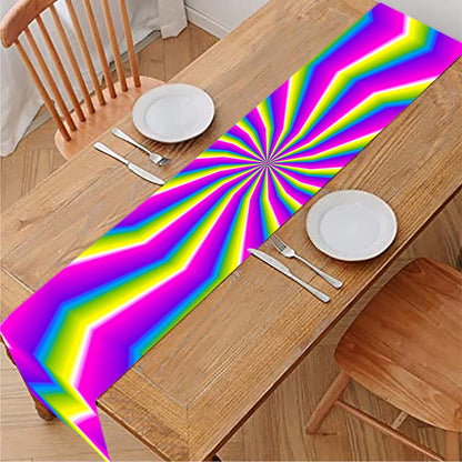 Green Dizzy Moving Optical Illusion Table Runner