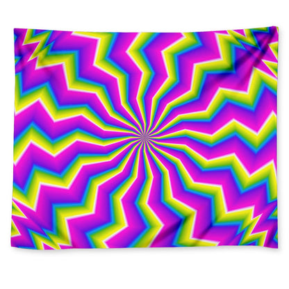 Green Dizzy Moving Optical Illusion Tapestry