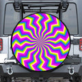 Green Dizzy Moving Optical Illusion Tire Cover