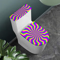 Green Dizzy Moving Optical Illusion Toilet Lid And Tank Cover Set