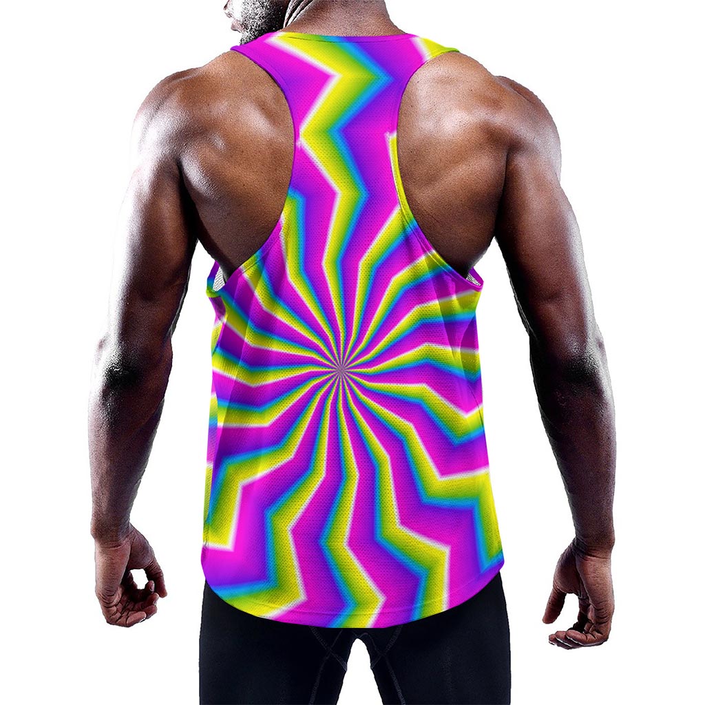 Green Dizzy Moving Optical Illusion Training Tank Top