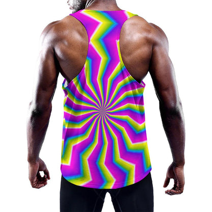 Green Dizzy Moving Optical Illusion Training Tank Top