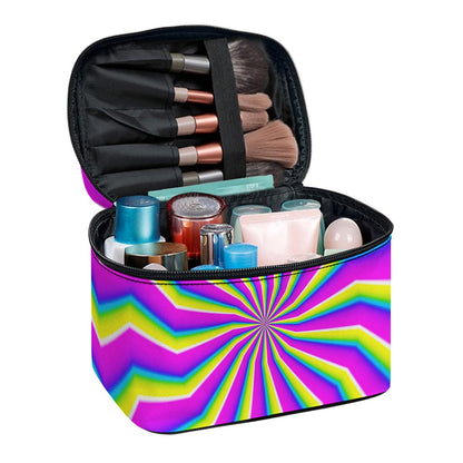 Green Dizzy Moving Optical Illusion Travel Makeup Bag
