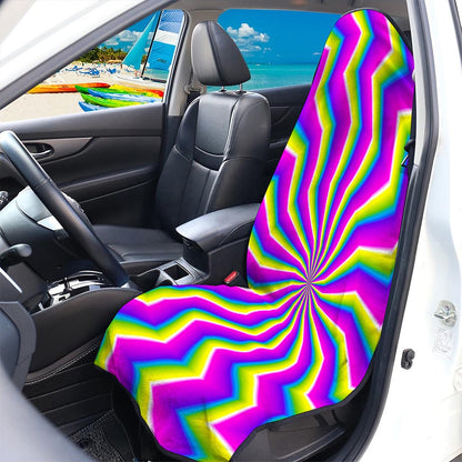 Green Dizzy Moving Optical Illusion Waterproof Car Seat Cover