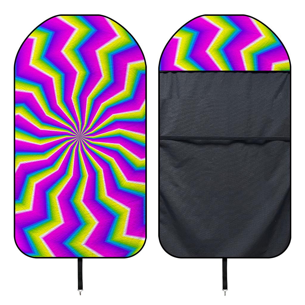Green Dizzy Moving Optical Illusion Waterproof Car Seat Cover