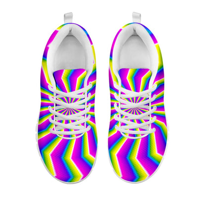 Green Dizzy Moving Optical Illusion White Running Shoes