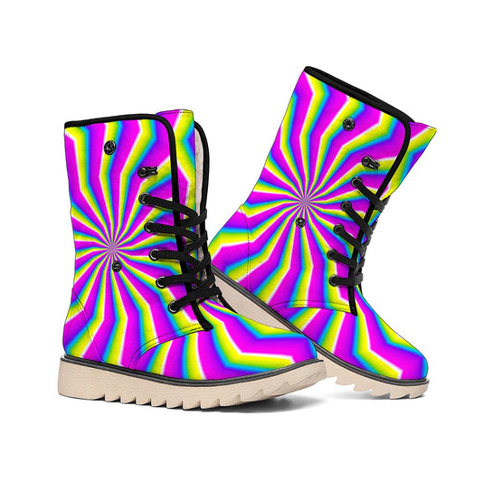 Green Dizzy Moving Optical Illusion Winter Boots