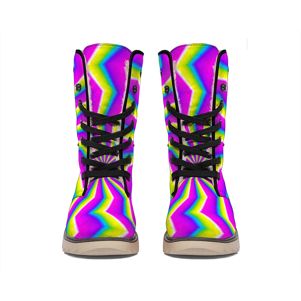 Green Dizzy Moving Optical Illusion Winter Boots