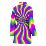 Green Dizzy Moving Optical Illusion Women's Bathrobe