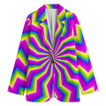 Green Dizzy Moving Optical Illusion Women's Cotton Blazer