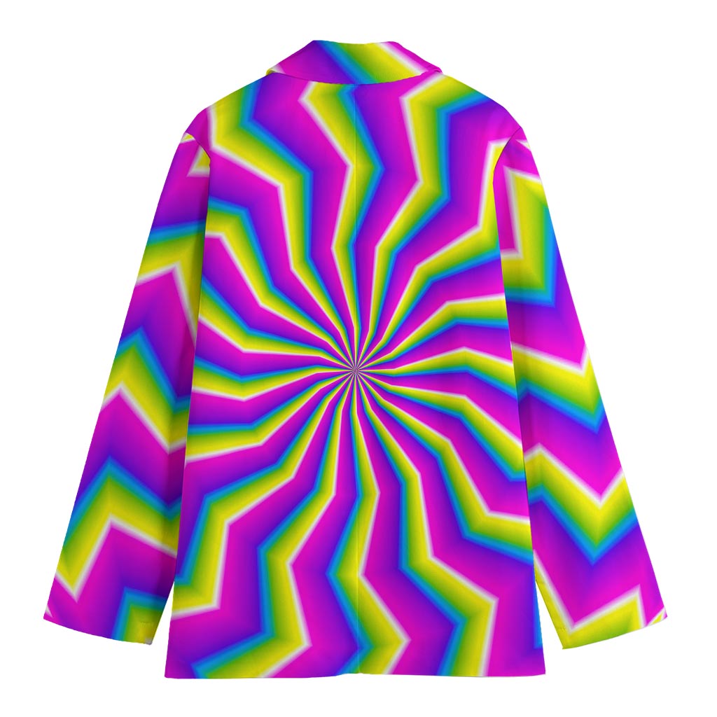 Green Dizzy Moving Optical Illusion Women's Cotton Blazer