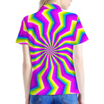 Green Dizzy Moving Optical Illusion Women's Polo Shirt