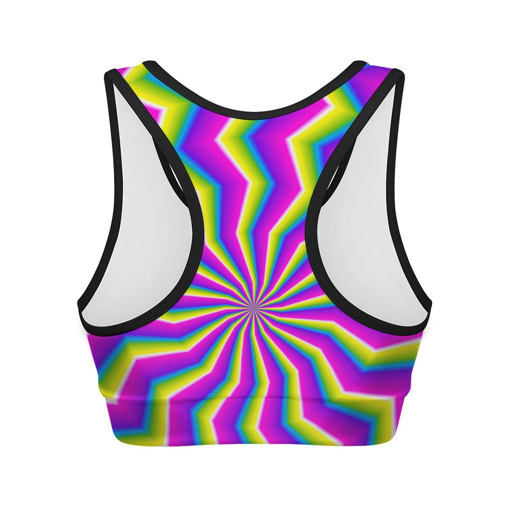 Green Dizzy Moving Optical Illusion Women's Sports Bra